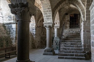 SALLE DE L'AQUILON DU XII ET XIII EME SIECLE, ABBAYE DU MONT-SAINT-MICHEL (50), FRANCE 