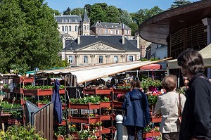 PLACE DU MARCHE COUVERT DEVANT L'ANCIEN CHATEAU, VILLE DE DREUX, EURE-ET-LOIR (28), FRANCE 