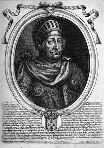 ANONYME, PORTRAIT DE LOUIS VI LE GROS, GRAVURE, XVII EME SIECLE, MUSEE D'ART ET D'HISTOIRE, DREUX, EURE-ET-LOIR (28), FRANCE, MENTION OBLIGATOIRE : MUSEE D'ART ET D'HISTOIRE, DREUX 