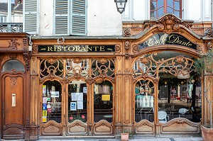 CAFFE DANTE, ANCIENNES IMPRIMERIES LEFEBVRE ET LIBRAIRIE BROULT-DIVIDIS, 7 GRANDE RUE MAURICE VIOLLETTE, VILLE DE DREUX, EURE-ET-LOIR (28), FRANCE 