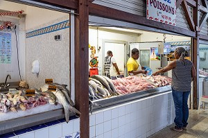 MARCHE AUX POISSONS PRES DU VIEUX PORT, CAYENNE, GUYANE FRANCAISE, DEPARTEMENT-REGION D'OUTRE-MER, AMERIQUE DU SUD, FRANCE 