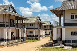 BARAQUEMENT DU CAMP DE LA TRANSPORTATION, SAINT-LAURENT DU MARONI, GUYANE FRANCAISE, DEPARTEMENT-REGION D'OUTRE-MER, AMERIQUE DU SUD, FRANCE 