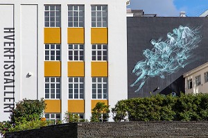 DEVANTURE DE LA GALERIE D'ART HVERFISGALLERI, REYKJAVIK, REYKJAVIK, ISLANDE 