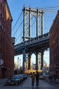 VUE DU PONT DE MANHATTAN, QUARTIER DE BROOKLYN, NEW-YORK, ETATS-UNIS, USA 