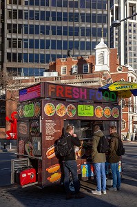 FOOD TRUCK HALAL GRILL DANS LA RUE, NOURRITURE FRAICHE, STATE STREET, MANHATTAN, NEW-YORK, ETATS-UNIS, USA 