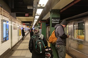 METRO A LA RECTOR STREET, MANHATTAN, NEW-YORK, ETATS-UNIS, USA 