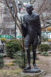 STATUE DE MOHANDAS K. GANDHI (1869-1948), UNION SQUARE, MANHATTAN, NEW-YORK, ETATS-UNIS, USA 