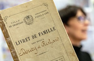 LIVRET DE FAMILLE, ATELIER DE GENEALOGIE, ARCHIVES DEPARTEMENTALES D'EURE-ET-LOIR, CHARTRES (28), FRANCE 