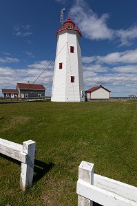 PHARE EN BOIS DE MISCOU, ILE DE MISCOU, NOUVEAU-BRUNSWICK, CANADA, AMERIQUE DU NORD 