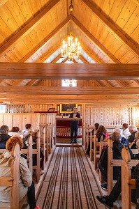 EGLISE DU VILLAGE DE KOLLAFJOROUR SUR L'ILE DE STREYMOY, ILES FEROE, DANEMARK 