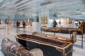 SARCOPHAGE DE LA DAME TANETMIT, EGYPTE 945-715 AVANT JC, GALERIE DU TEMPS, MUSEE LOUVRE-LENS, LENS, PAS-DE-CALAIS, FRANCE 