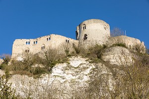 RUINES DU CHATEAU GAILLARD, FORTERESSE MILITAIRE DU XII EME SIECLE, LES-ANDELYS, (27) EURE, HAUTE-NORMANDIE, NORMANDIE, FRANCE 