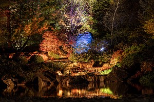 JARDIN DES LUMIERES DE NUIT AU JARDIN BOTANIQUE, MONTREAL, QUEBEC, CANADA 