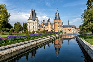 JARDIN A LA FRANCAISE REALISE SUIVANT LES PLANS DU JARDINIER DU ROI LOUIS XIV, ANDRE LE NOTRE, CHATEAU DE MAINTENON, EURE-ET-LOIR (28), FRANCE 