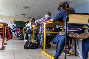 SALLE D'ETUDES, COLLEGE DE RUGLES, RUGLES, EURE, NORMANDIE, FRANCE 