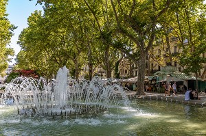 FONTAINE ET KIOSQUE SUR ESPLANADE CHARLES-DE-GAULLE, MONTPELLIER, HERAULT, OCCITANIE, FRANCE 