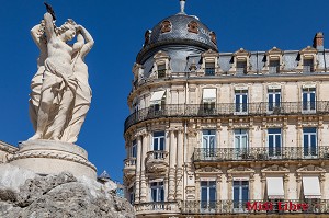 FONTAINE DEVANT LES LOCAUX DU JOURNAL MIDI LIBRE, PLACE DE LA COMEDIE, MONTPELLIER, HERAULT, OCCITANIE, FRANCE 