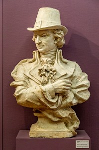 BUSTE DE FABRE D'EGLANTINE PAR AYBRAM, MUSEE DES BEAUX-ARTS, CARCASSONNE, AUDE, OCCITANIE, FRANCE 