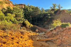 CARRIERES D'OCRE DU COLORADO PROVENCAL, PARC NATUREL REGIONAL DU LUBERON, VAUCLUSE, PROVENCE, FRANCE 