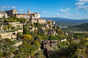 VILLAGE PERCHE DE GORDES, PLUS BEAU VILLAGE DE FRANCE, PARC NATUREL REGIONAL DU LUBERON, VAUCLUSE (84), FRANCE 