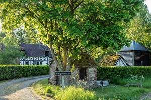 HAMEAU DU ROUGE MOULIN, VALLEE DE LA RISLE, LA VIEILLE-LYRE, EURE, NORMANDIE, FRANCE 