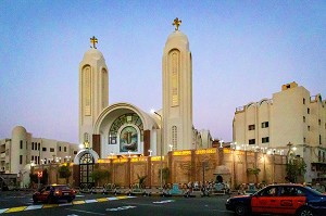 EGLISE ORTHODOXE SAINT SHENOUDA COPTIC, EL-LEWAA SALMAN MAZHAR, QUARTIER POPULAIRE DE LA VIEILLE VILLE, HURGHADA, EGYPTE, AFRIQUE 