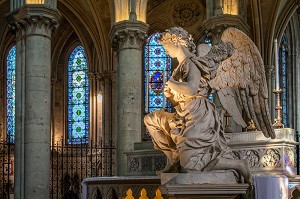 UN DES ANGES DU CHOEUR DE LA CATHEDRALE SAINT-PIERRE DE LISIEUX, PAYS D'AUGE, NORMANDIE, FRANCE 