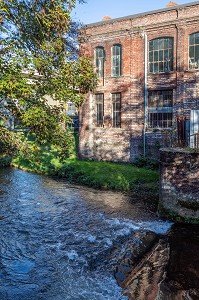  FORMER TEXTILE SPINNING MILL ON THE BANKS OF THE TOUQUES, LISIEUX, CALVADOS, NORMANDY, FRANCE