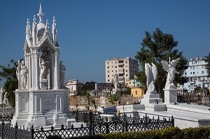 CIMETIERE CHRISTOPHE COLOMB (CIMITERO), L'UN DES PLUS GRANDS CIMETIERES AU MONDE, QUARTIER DU VEDADO, LA HAVANE, CUBA, CARAIBES 