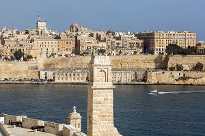 FORT SANT ANGELO, FORT SAINT ANGE, BIRGU, VITTORIOSA ET LA VALETTE SUR L'AUTRE RIVE, MALTE 