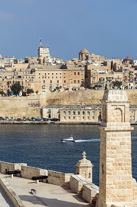 FORT SANT ANGELO, FORT SAINT ANGE, BIRGU, VITTORIOSA ET LA VALETTE SUR L'AUTRE RIVE, MALTE 