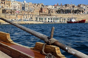 RAME DE DGHAJSA, BATEAU TAXI, MARINA DE VITTORIOSA, MALTE 