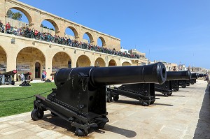 BATTERIE DE SALUTATION, SALUTING BATTERY, UPPER BARRAKKA, LA VALETTE, MALTE 