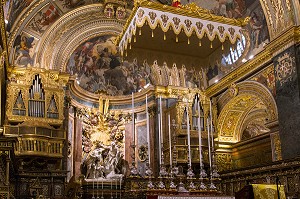 LE CHOEUR ET L'ORGUE, CO CATHEDRALE SAINT JEAN, LA VALETTE, MALTE 