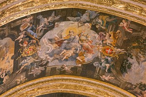 INTERIEUR, PLAFOND PEINT, CO CATHEDRALE SAINT JEAN, LA VALETTE, MALTE 