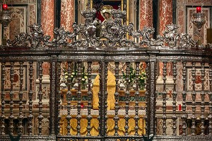 CHAPELLE DU SACREMENT, GRILLE EN ARGENT, CO CATHEDRALE SAINT JEAN, LA VALETTE, MALTE 