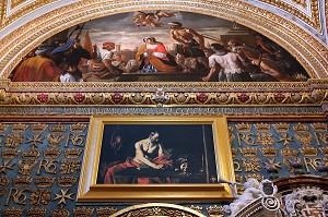REPRODUCTION DE SAINT JEROME ECRIVANT, LE CARAVAGE CO CATHEDRALE SAINT JEAN, LA VALETTE, MALTE 