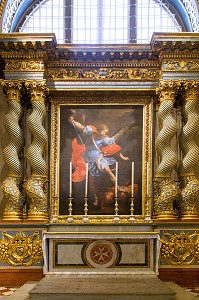 ARCHANGE SAINT-MICHEL PAR MATTIA PRETI, CHAPELLE DE LA LANGUE DE PROVENCE, CO CATHEDRALE SAINT JEAN, LA VALETTE, MALTE 