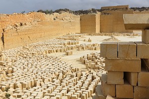 CARRIERE DE PIERRES, GOZO, ILE DE GOZO, MALTE 