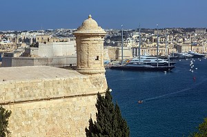 REMPART DE LA VALETTE, BAIE DE LA MARINA VITTORIA, FORT SAINT ANGEL ET BIRGU, MALTE 