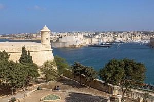 REMPART DE LA VALETTE, BAIE DE LA MARINA VITTORIA, FORT SAINT ANGEL ET BIRGU, MALTE 