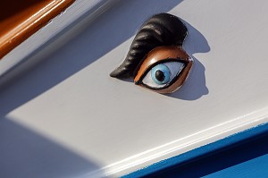 OEIL D'OSIRIS SUR UN LUZZU, PORT DE MARSAXLOKK, MALTE 