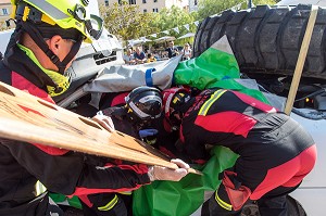 DEMONSTRATION DE TYPE CHALLENGE NATIONAL DE SECOURS ROUTIER, WORLD RESCUE CHALLENGES AJACCIO, CORSE DU SUD, FRANCE 