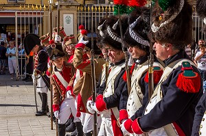 RECONSTITUTION HISTORIQUE, GROGNARD, COUR DU PALAIS FESCH, AJACCIO, CORSE DU SUD, FRANCE 