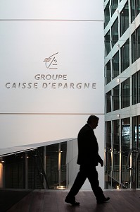 ILLUSTRATION BANQUE GROUPE CAISSE D'EPARGNE, CAISSE NATIONALE DES CAISSES D'EPARGNE ET DE PREVOYANCE, (CNCEP), SIEGE DE LA BANQUE, AVENUE DE FRANCE, PARIS, 13 EME ARRONDISSEMENT, FRANCE, EUROPE 
