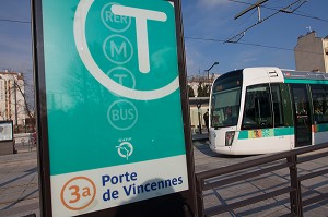 TRAMWAY, STATION DE TRAMWAY, LIGNE T3A, PORTE DE CHARENTON 