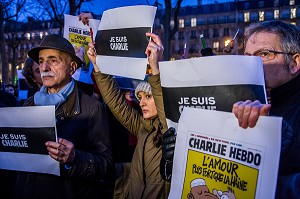 RASSEMBLEMENT DE SOUTIEN EN HOMMAGE AUX VICTIMES DE L'ATTAQUE QUI A FAIT 12 MORTS A LA REDACTION DU JOURNAL CHARLIE HEBDO 