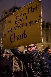 RASSEMBLEMENT DE SOUTIEN EN HOMMAGE AUX VICTIMES DE L'ATTAQUE QUI A FAIT 12 MORTS A LA REDACTION DU JOURNAL CHARLIE HEBDO 