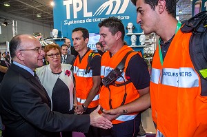 BERNARD CAZENEUVE, MINISTRE DE L'INTERIEUR, SAPEURS POMPIERS 