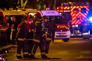 ATTENTAT DE PARIS AU BATACLAN COMMIS PAR DES MEMBRES DE DAESH, ETAT ISLAMIQUE, 11 EME ARRONDISSEMENT, PARIS (75), ILE DE FRANCE, FRANCE 